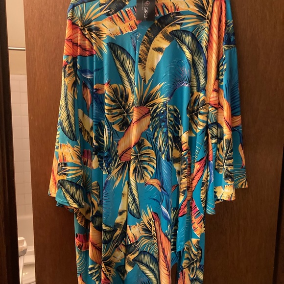 Tropical Print Kimono - Picture 3 of 4
